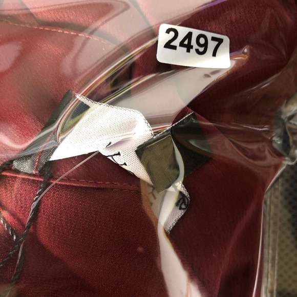 11 Honore Precious Dress Satin Surplice Choker Faux Wrap Maxi Burgundy NWT Sz 14 - Picture 16 of 16